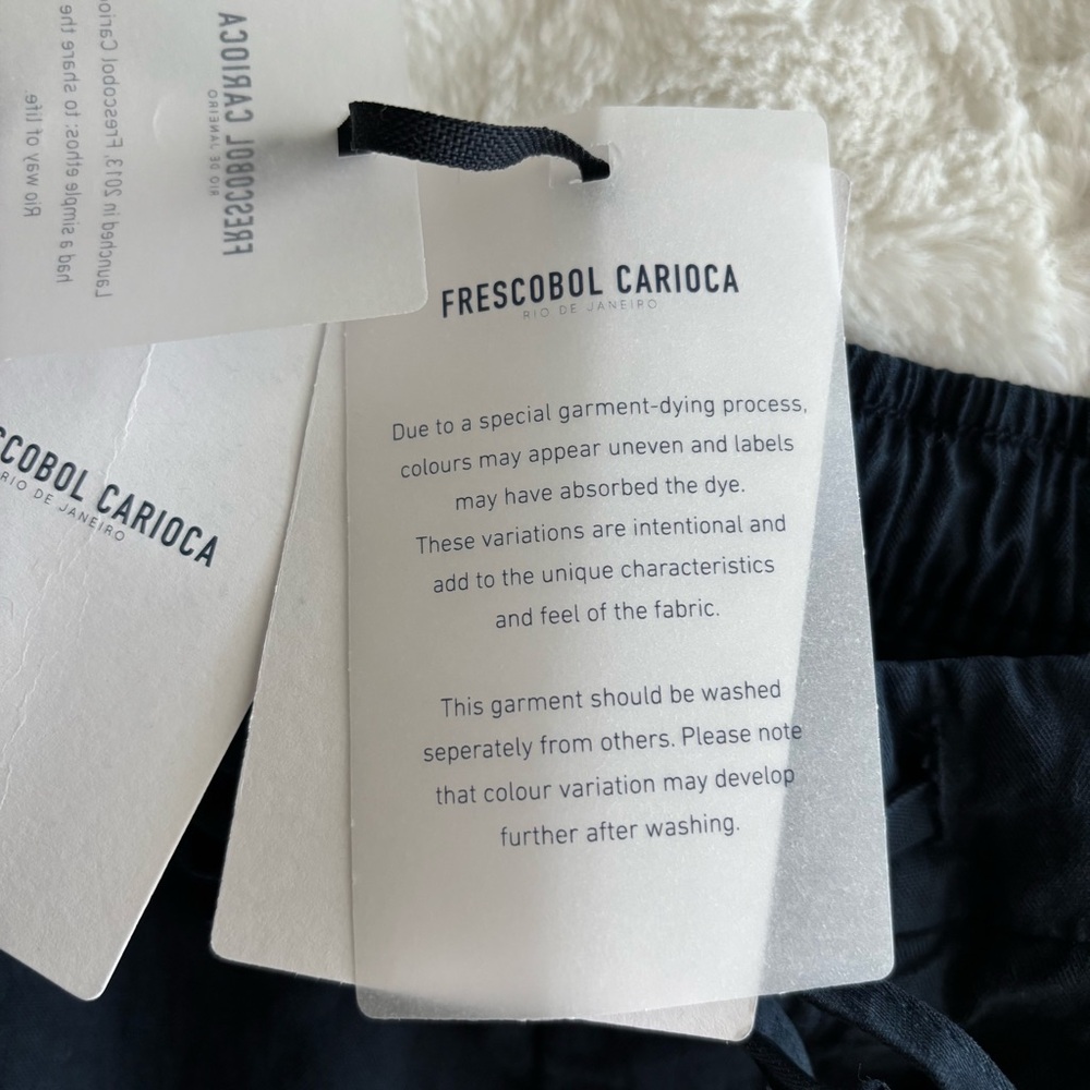 Frescobol Carioca Sergio Lyocell Linen Cotton Blend Shorts in Navy Men’s 34 NEW - Picture 13 of 16